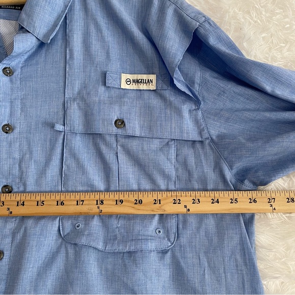 Magellan Relaxed Fit Fishing Shirt Men’s 2XL Light Blue Vented Moisture Wicking - Picture 6 of 7